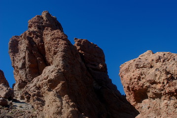Fototapeta premium Teide National Park rocks showing their volcanic nature with attractive shapes and colours