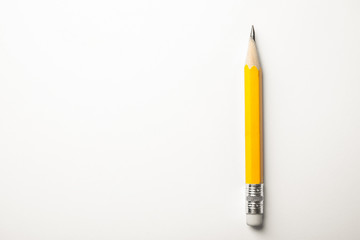 Sharp pencil isolated on white, top view