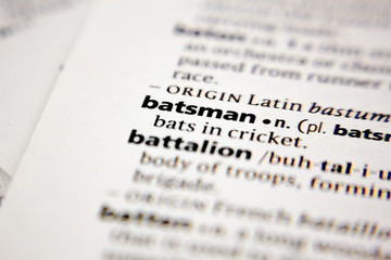 Fototapeta premium Word or phrase batsman in a dictionary.