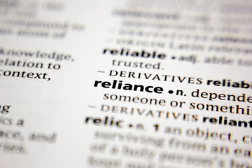 Word or phrase reliance in a dictionary.