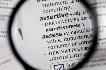 The word or phrase assess in a dictionary.