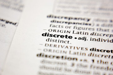 Word or phrase discrete in a dictionary.