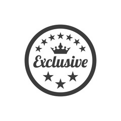 Exclusive quality label on white background.
