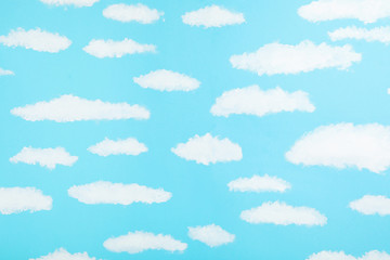 Fototapeta premium Blue sky painted on wall. Idea for baby room interior