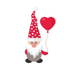 Vecrie image valentines dwarf vector with lovely balloon 