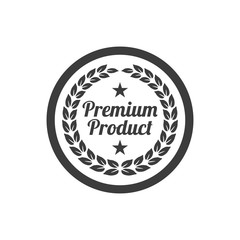 Premium product label on white background.