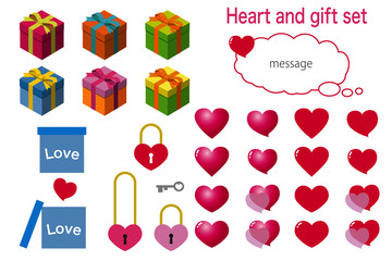 ハートとプレゼントのセット