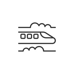 Metro icon in flat style. Train subway vector illustration on white isolated background. Railroad cargo business concept.