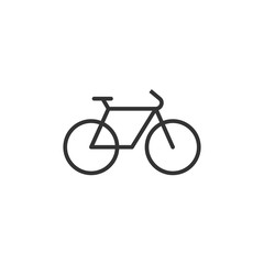Fototapeta na wymiar Bicycle icon in flat style. Bike vector illustration on white isolated background. Cycle travel business concept.