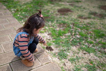 公園で遊ぶ女の子