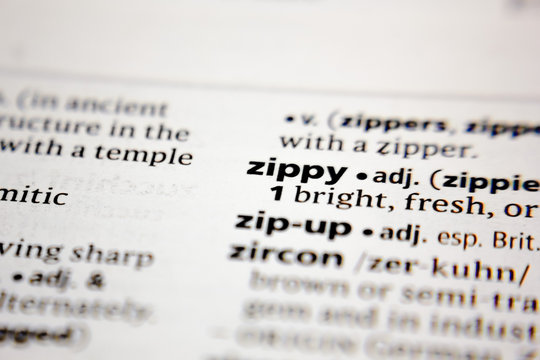 Word Or Phrase Zippy In A Dictionary.