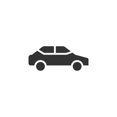 Car icon in flat style. Automobile vehicle vector illustration on white isolated background. Sedan business concept.