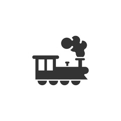 Metro icon in flat style. Train subway vector illustration on white isolated background. Railroad cargo business concept.