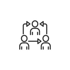 People referral icon in flat style. Business communication vector illustration on white background. Reference teamwork business concept.