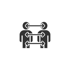 People referral icon in flat style. Business communication vector illustration on white background. Reference teamwork business concept.