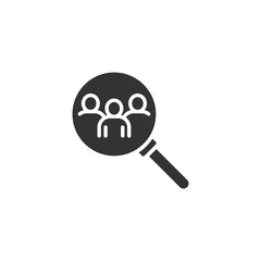 Search job vacancy icon in flat style. Loupe career vector illustration on white isolated background. Find people employer business concept.