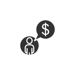 People with money icon in flat style. Investor vector illustration on white isolated background. Businessman business concept.