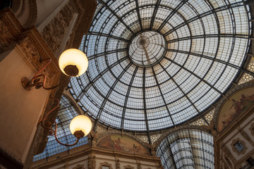 Milan. Glass ceiling in Vittorio Emanuele gallery