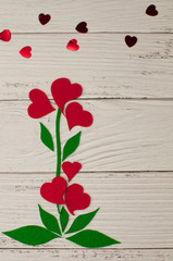 Festive background with hearts for Valentine's Day