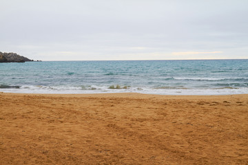 Fototapeta na wymiar Photo of the sunny summer sandy beach