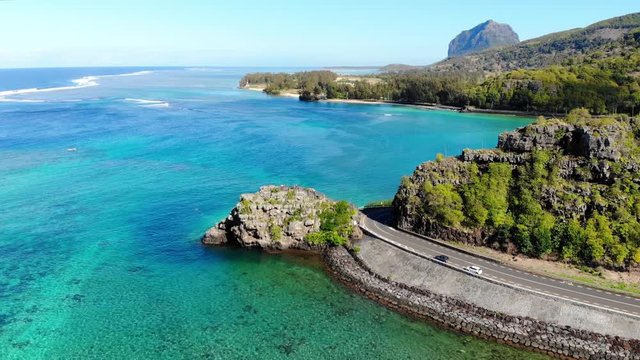 Maconde point in Mauritius Island. Aerial view