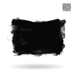 Grey brush stroke and texture. Grunge vector abstract hand - painted element. Underline and border design.