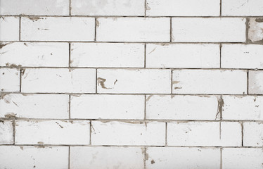 Old grunge brick white wall background or texture.
