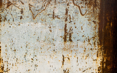 Painted metal rusted background. Metal rust texture. Erosion metal. Scratched and dirty texture on outdoor rusted metal wall.