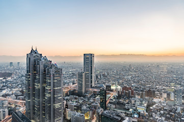Fototapeta premium 東京都新宿区西新宿にある東京都庁から見た東京の夜景