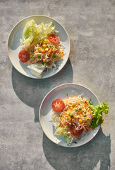 Fresh vegetable mixed salad on plate. .