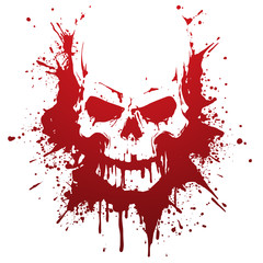 Skull in blood stains illustration - obrazy, fototapety, plakaty