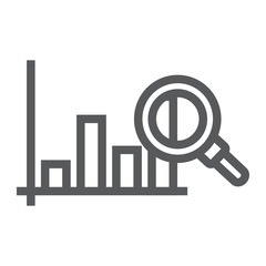 Market research line icon, business and strategy, graph sign, vector graphics, a linear pattern on a white background, eps 10.