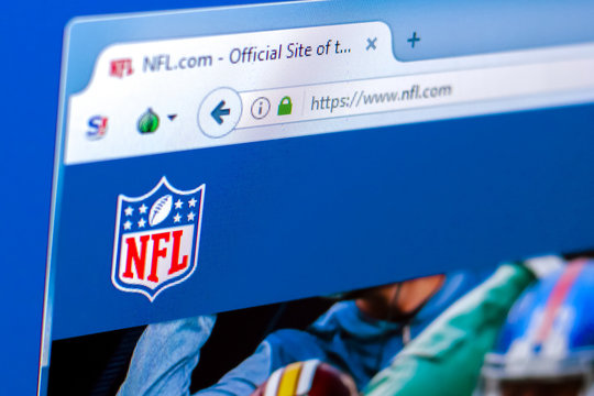 Ryazan, Russia - March 28, 2018 - Homepage of NFL National Football League on the display of PC, web address - nfl.com.