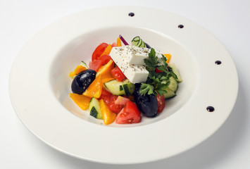 fresh vegetable salad on a plate