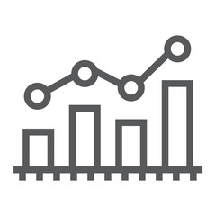 Bar chart analytics line icon, business and finance, graph sign, vector graphics, a linear pattern on a white background, eps 10.
