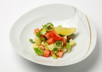 fresh salad with tomatoes and olives
