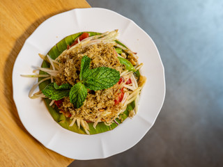 Spicy papaya salad asian style