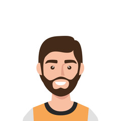 young man with beard avatar character icon vector illustration design