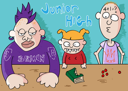 Funny Teacher Nightmare Horrible Students Cartoon