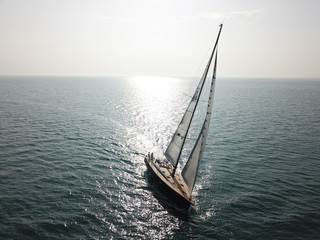 yacht is sailing