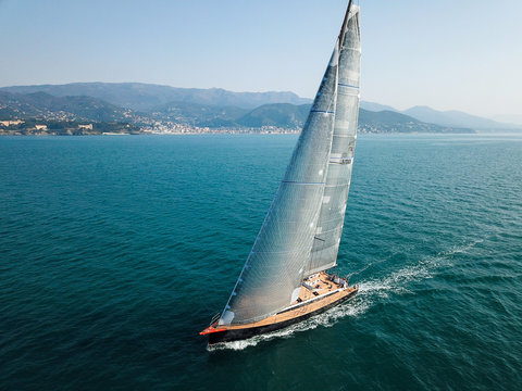 yacht is sailing