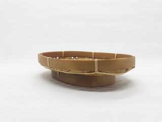 Traditional Ethnic Artistic Brown Wooden Handmade Bamboo Rattan Basket Container Tray for Home...