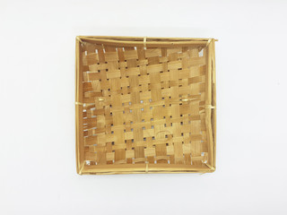 Traditional Ethnic Artistic Brown Wooden Handmade Bamboo Rattan Basket Container Tray for Home...