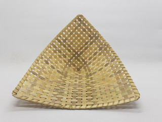 Traditional Ethnic Artistic Brown Wooden Handmade Bamboo Rattan Basket Container Tray for Home...