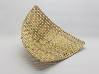 Traditional Ethnic Artistic Brown Wooden Handmade Bamboo Rattan Basket Container Tray for Home...