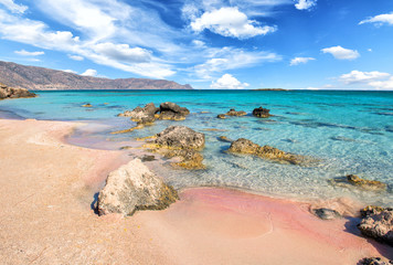 Beroemd Elafonisi-strand op het eiland Kreta . van Griekenland