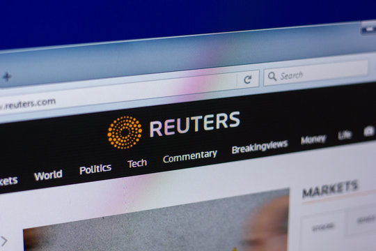 Ryazan, Russia - April 16, 2018 - Homepage of Reuters website on the PC display, url - reuters.com.
