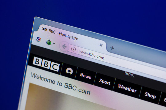 Ryazan, Russia - April 16, 2018 - Homepage of BBC website on the PC display, url - bbc.com.