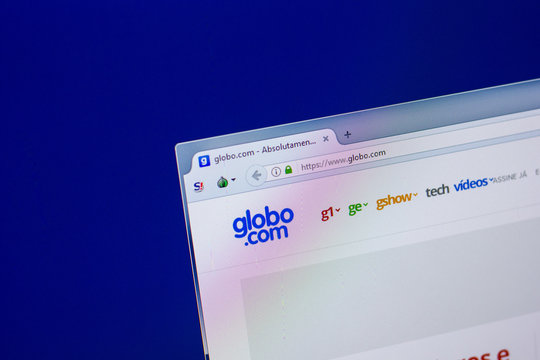 Ryazan, Russia - April 16, 2018 - Homepage of Globo.com website on the display of PC.