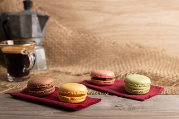 Homemade macaroons following a traditional French recipe